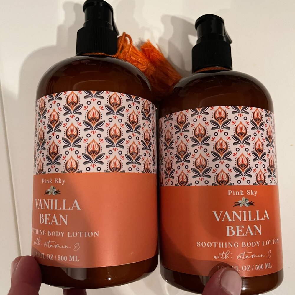 Vanilla Bean‎ Soothing Body Lotion by Pink Sky (SET OF TWO) (16.9 oz) (new/h/x)
